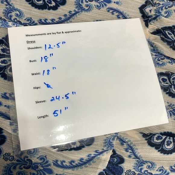 ZARA Blue Metallic Paisley Printed Dress Size: M - Picture 13 of 14